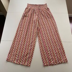 Anthropologie Maeve Multi-color Print Wide Leg Pants Size Small